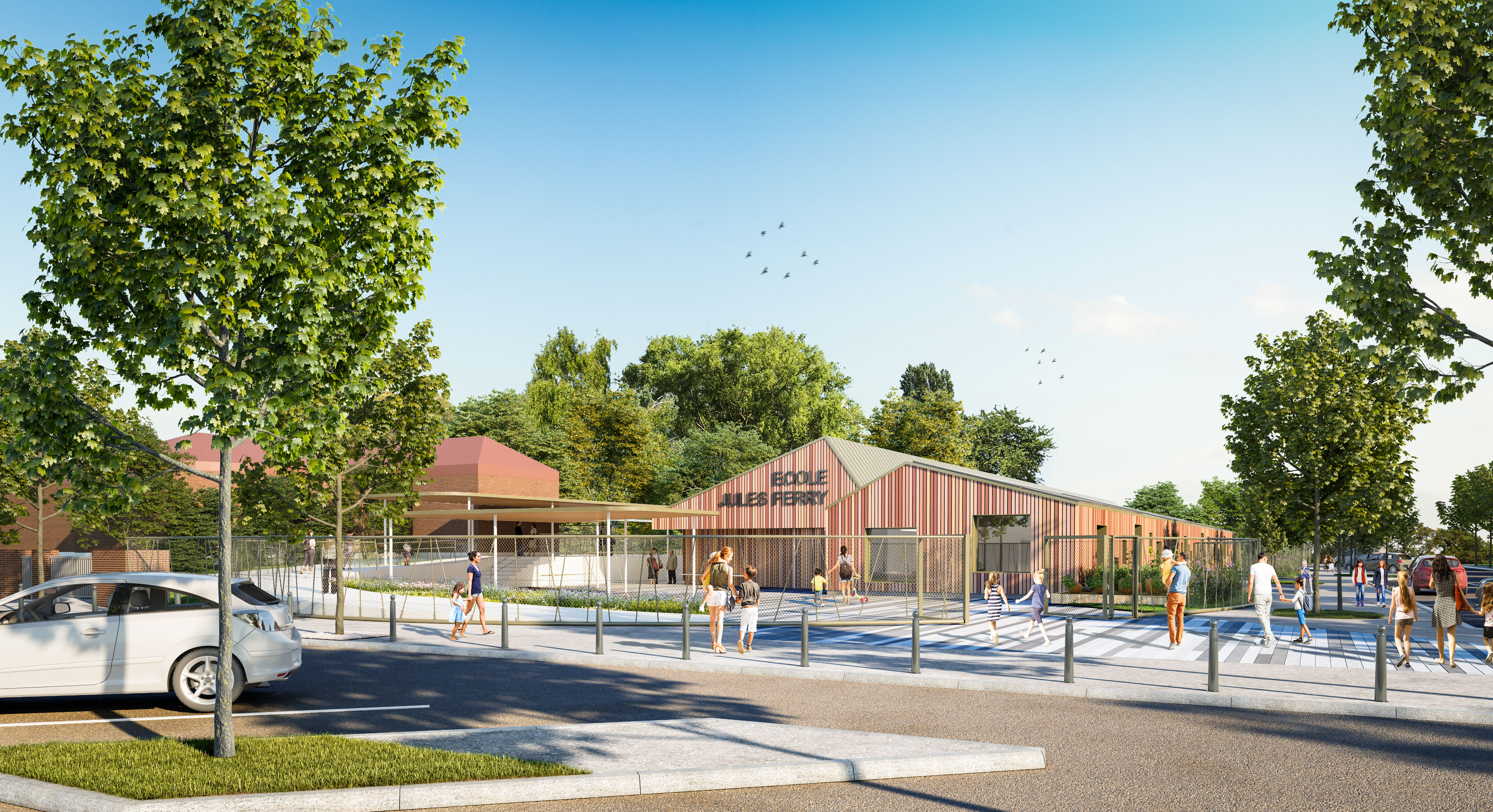 Vue Parvis EntrÃ©e_Concours Ecole Jules Ferry