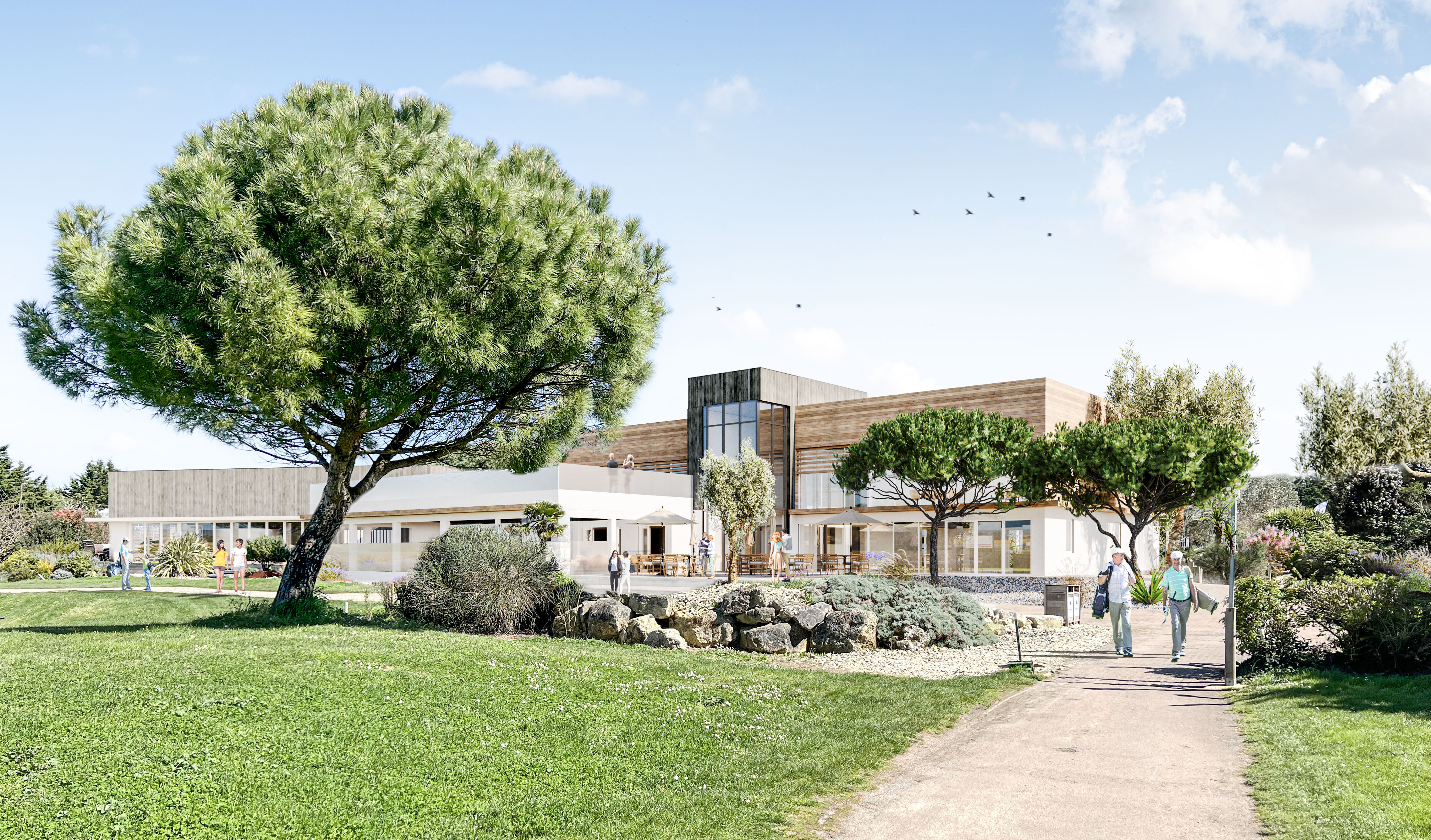 Vue arriÃ¨re du projet.Golf de La Pree