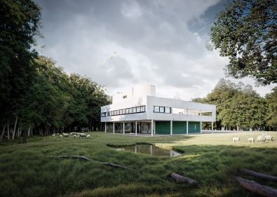 Villa Savoye_Perspective 3D extÃ©rieure_Visualisation architecturale
