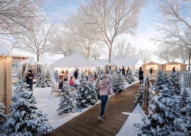 Vue extérieure sur la terrasse hivernale