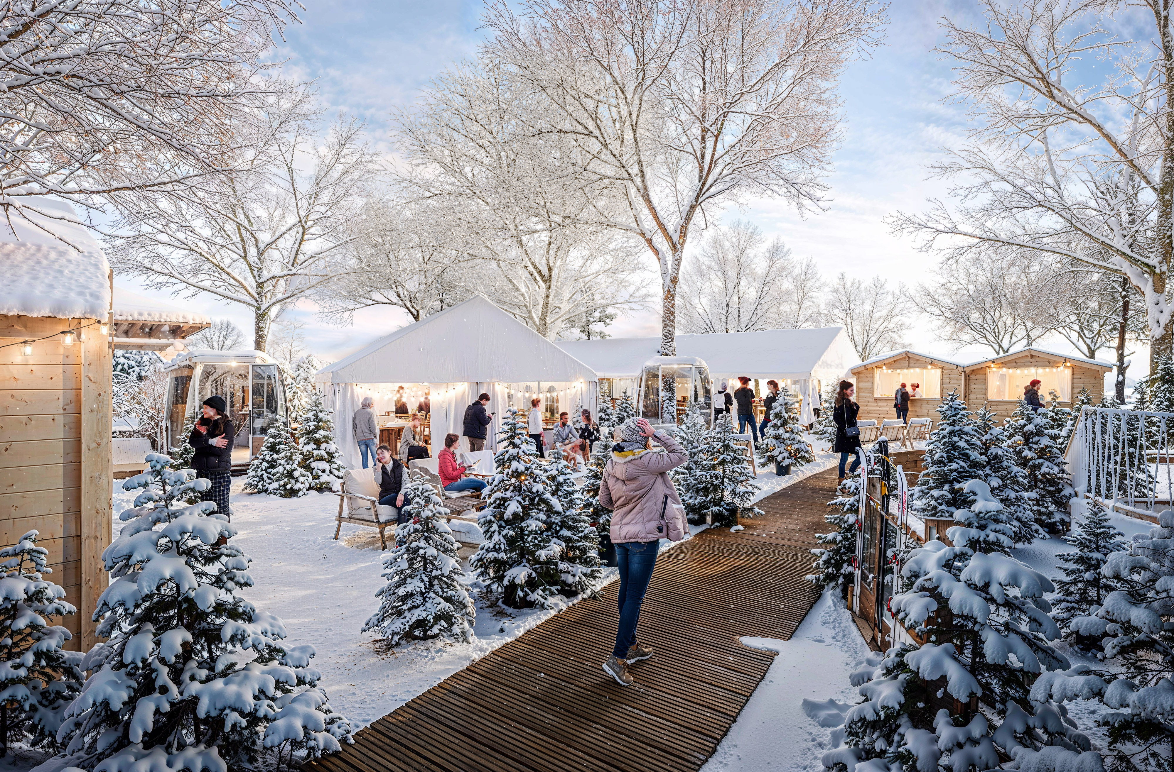 Vue extérieure sur la terrasse hivernale